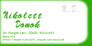 nikolett domok business card